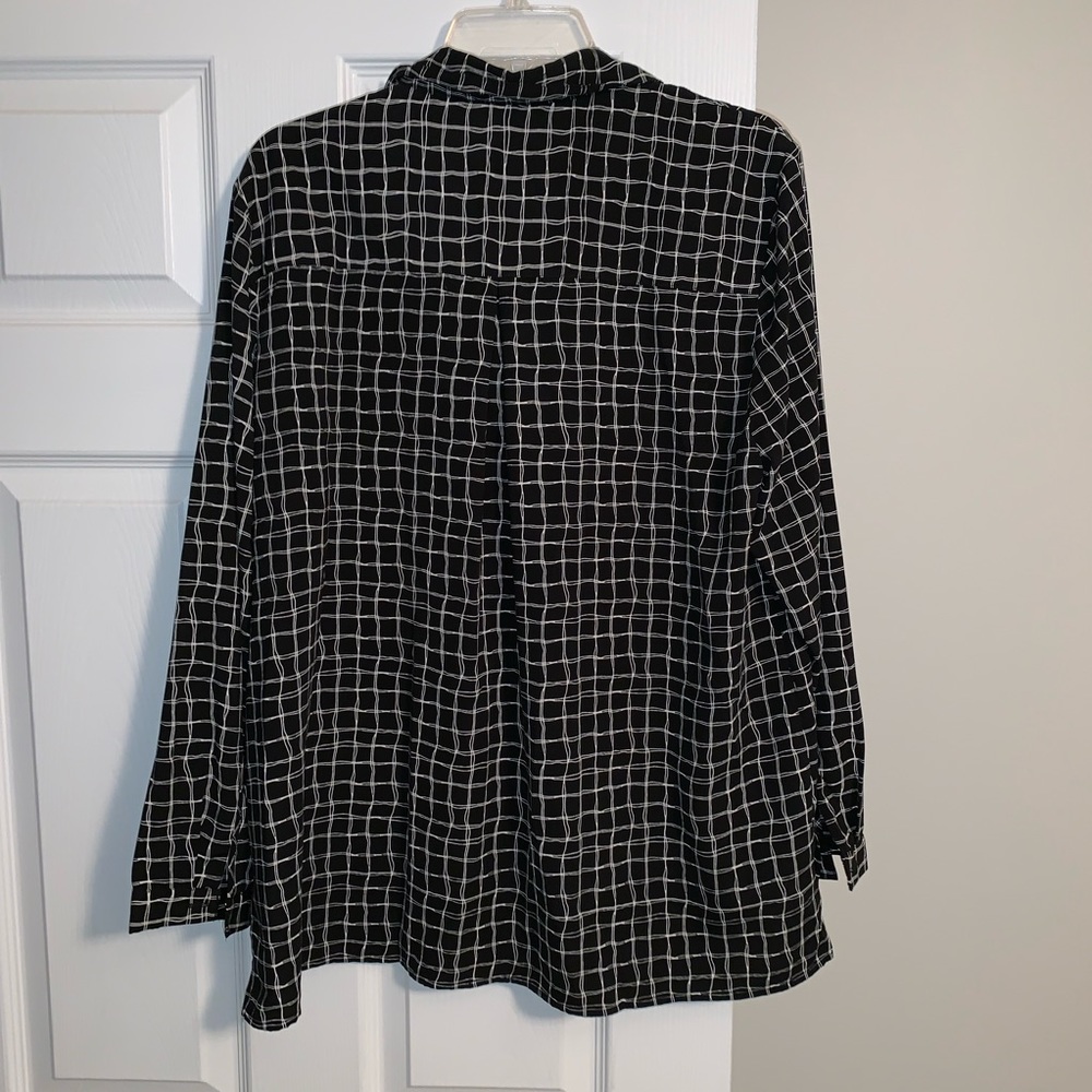 Koret button down blouse black/white pattern XLP - Picture 2 of 3